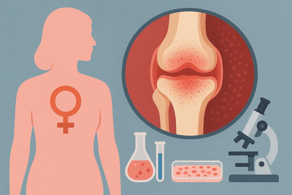 Medical research on women’s rheumatic disease risk, clinical analysis, and hormone factors.