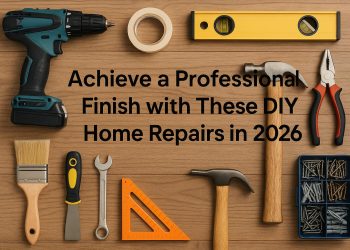 Modern living room with freshly painted walls and upgraded fixtures showcasing DIY home repairs