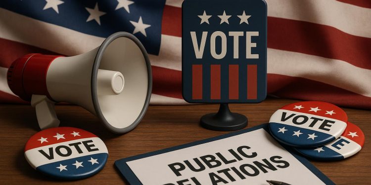 Public relations strategy materials illustrating political communication concepts for John Trobough